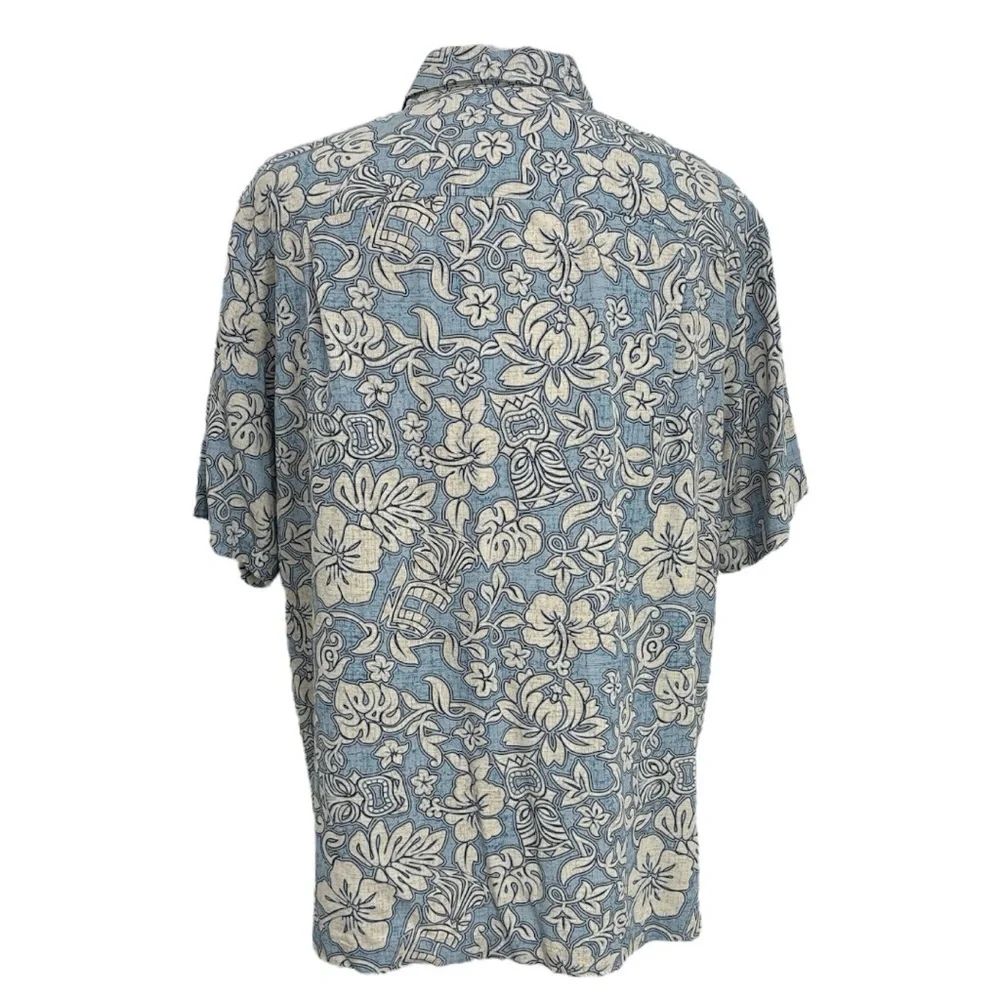 Paradise Collection Men XL Shirt 100% Silk Hawaiian Tropical Vacation Beach Tiki